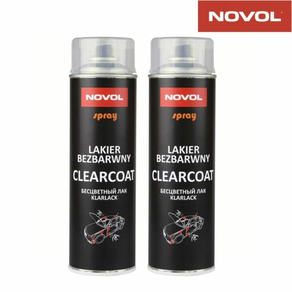 2 X NOVOL HIGH GLOSS 1K FAST DRYING CLEARCOAT SPRAY LACQUER AEROSOL 500ML Model: 34002