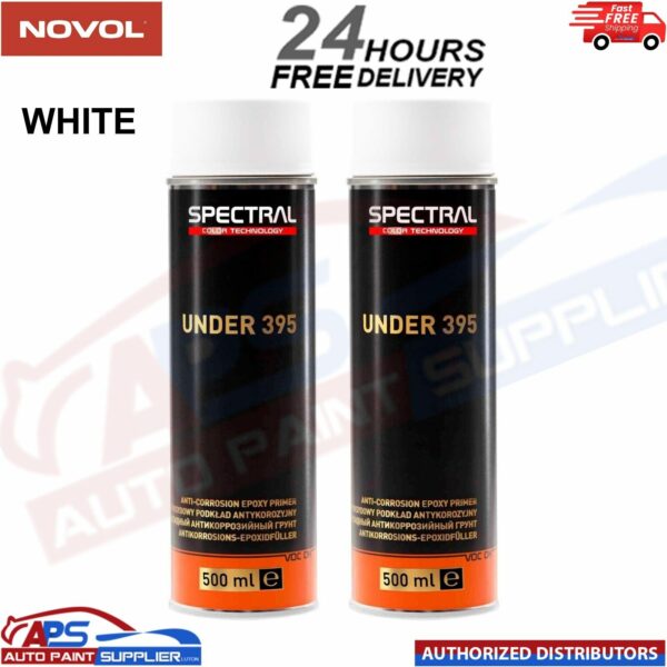 2x NOVOL SPECTRAL UNDER 395 EPOXY PRIMER AEROSOL 500ML - WHITE Model: 90409