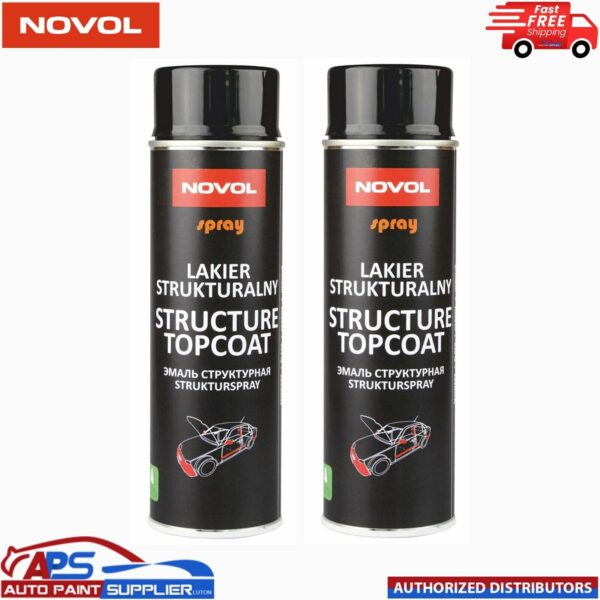 2x NOVOL SPRAY LAKIER STRUKTURALNY STRUCTURE TOPCOAT AEROSOL 500ML BLACK Model: 34502