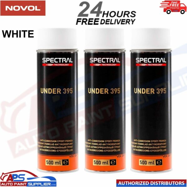 3x NOVOL SPECTRAL UNDER 395 EPOXY PRIMER AEROSOL 500ML - WHITE Model: 90409