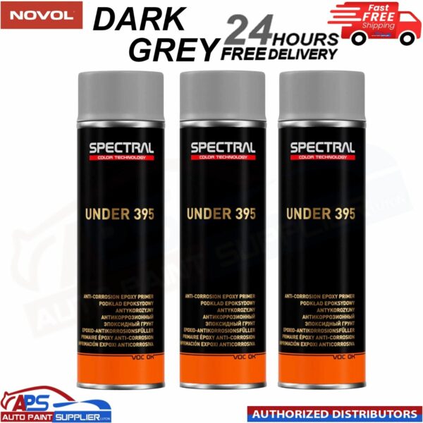 3x NOVOL SPECTRAL UNDER 395 EPOXY PRIMER AEROSOL DARK GREY (500ML) FAST DELIVERY Model: N87290