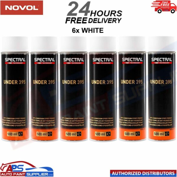 6x NOVOL SPECTRAL UNDER 395 EPOXY PRIMER AEROSOL 500ML - WHITE Model: 90409