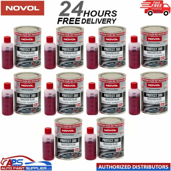 10x NOVOL PROTECT 380 POLYESTER SPRAY FILLER PRIMER KIT WITH 0.8L HARDENER Model: 900161