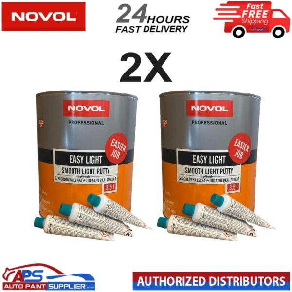 2X NOVOL Professional Easy light Smooth Body Filler 3.5L FAST DELIVERY Model: 90005X2
