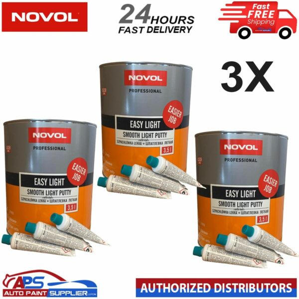 3X NOVOL Professional Easy light Smooth Body Filler 3.5L FAST DELIVERY Model: 90005X3