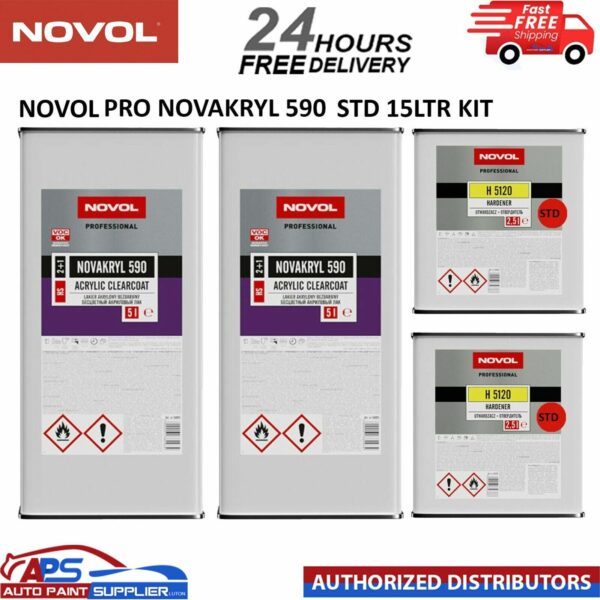 2X NOVOL SPECTRAL 590 2K CLEARCOAT LACQUER H5120 STANDARD HARDENER - 15LTR KIT Model: 590+H5120