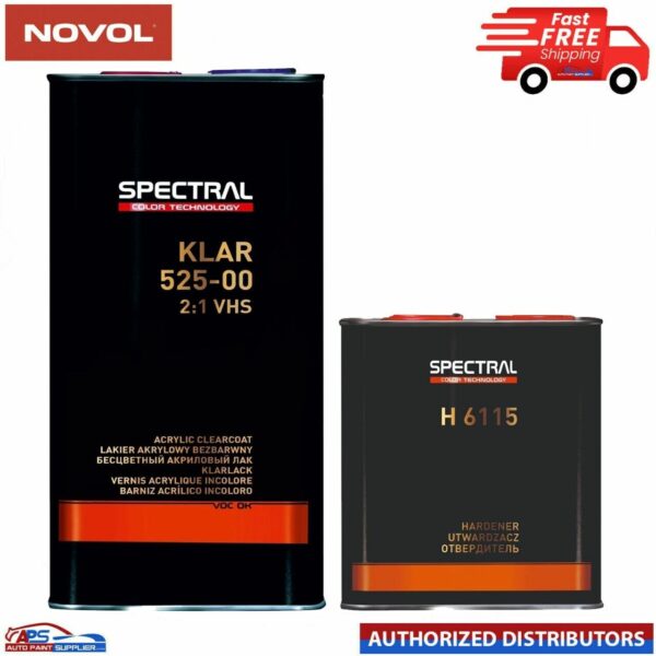 NOVOL SPECTRAL KLAR 525-00 VHS LACQUER + FAST HARDENER H6115 KIT 7.5LTR Model: 525/7.5FST