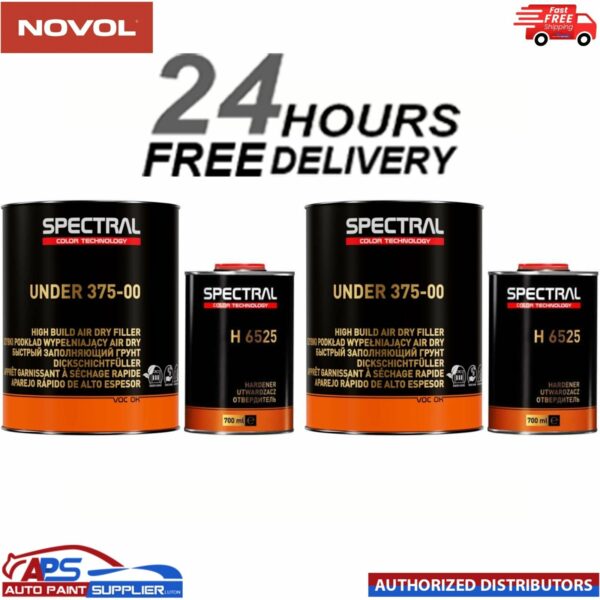 2 x NOVOL SPECTRAL UNDER 375-00 P3 GREY 3.5LT KIT - AIR DRY HIGH BUILD PRIMER Model: 375+H6525