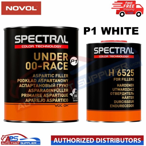 NOVOL SPECTRAL UNDER 00-RACE P1 WHITE RAPID FILLER PRIMER + H6525 KIT 1.4L Model NOVRACEWHT