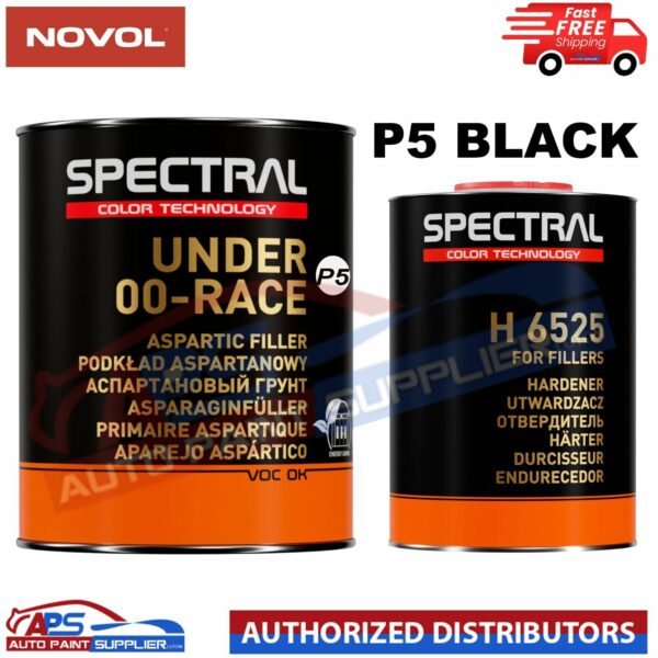 NOVOL SPECTRAL UNDER 00-RACE RAPID FILLER PRIMER + H6525 KIT 1.4L - P5 BLACK Model NOVRACEBLK