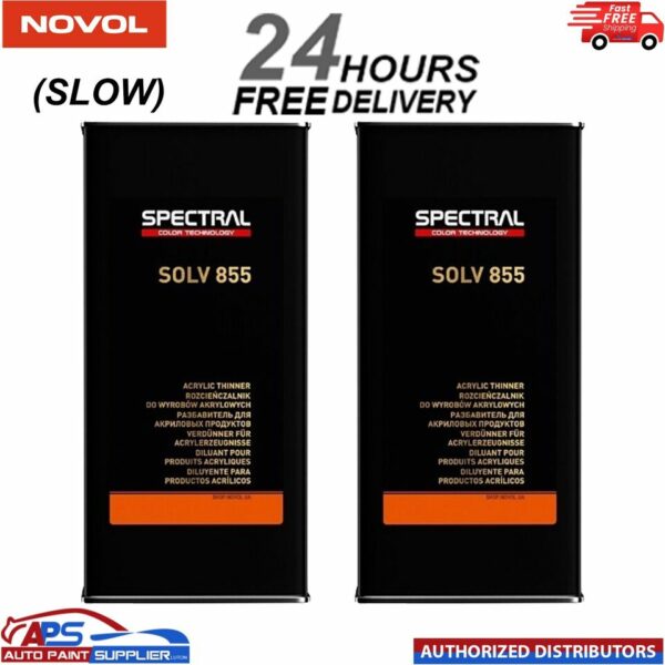 2 x Novol SPECTRAL SOLV 855 SLOW 5L Acrylic Thinner Model: SOLV 855 SLOW