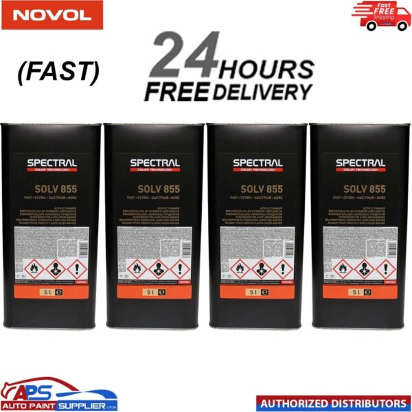 4 x Novol SPECTRAL SOLV 855 FAST 5L Acrylic Thinner Model: SOLV 855 FAST