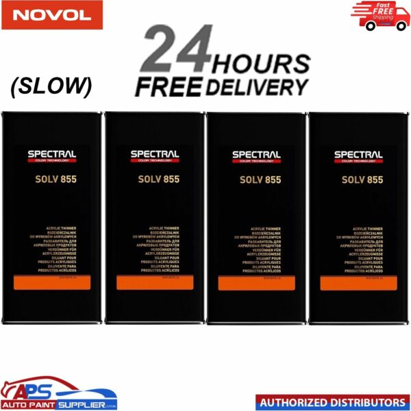4 x Novol SPECTRAL SOLV 855 SLOW 5L Acrylic Thinner Model: SOLV 855 SLOW