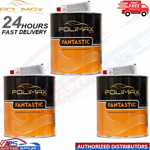 3x 3L Polimax Fantastic Super Quality Body Filler With Hardner - FAST DELIVERY Model: Polymaxfantasticx3