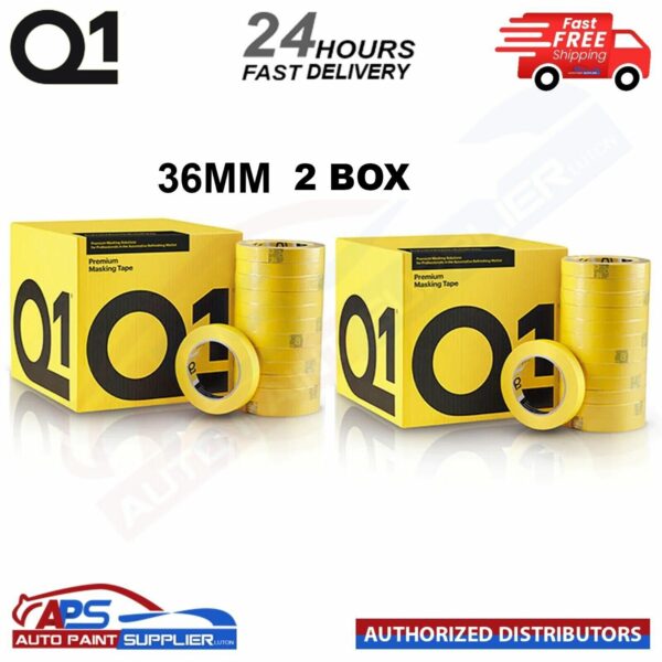 2 X BOXES Q1 PREMIUM MASKING TAPE 1.5" Inch 36mm x 50mm 48 ROLL - FAST DELIVERY Model: 2 X MTQ136
