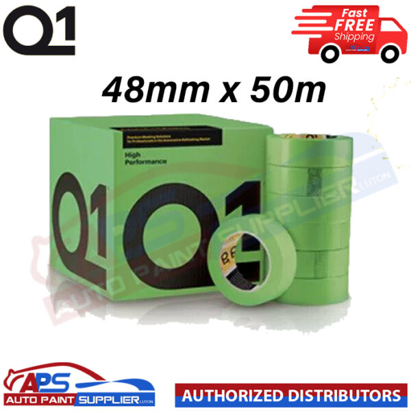 Q1 Green MASKING TAPE 48mm X50m PAINTER PAINTING AUTOMOTIVE EASY TEAR Model Q1 Masking Tape