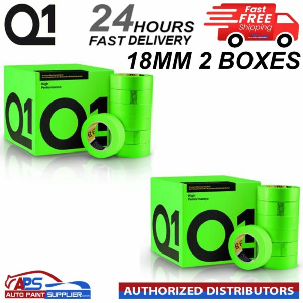 Q1 GREEN MASKING TAPE HIGH PERFORMACE - Box of 2" 18mm x 50m - FAST DELIVERY Model: HPG2X18