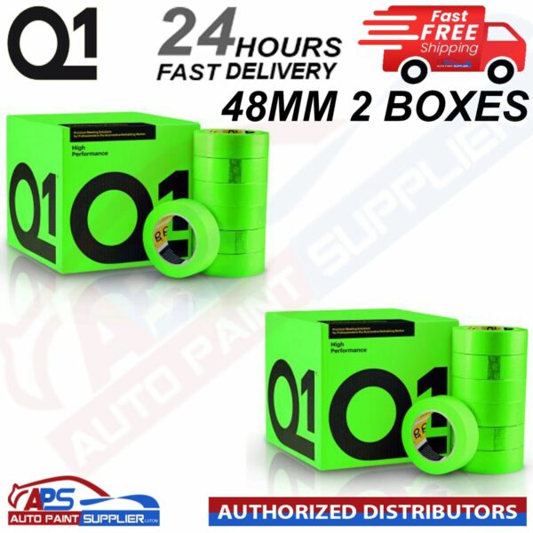 Q1 GREEN MASKING TAPE HIGH PERFORMACE - Box of 2" 48mm x 50m - FAST DELIVERY Model: HPG2X48