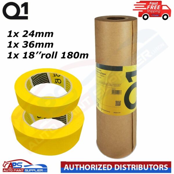 Q1 MASKING PAPER BROWN 18'' 180m , 24mm and 36mm masking tape Model: MP0903001