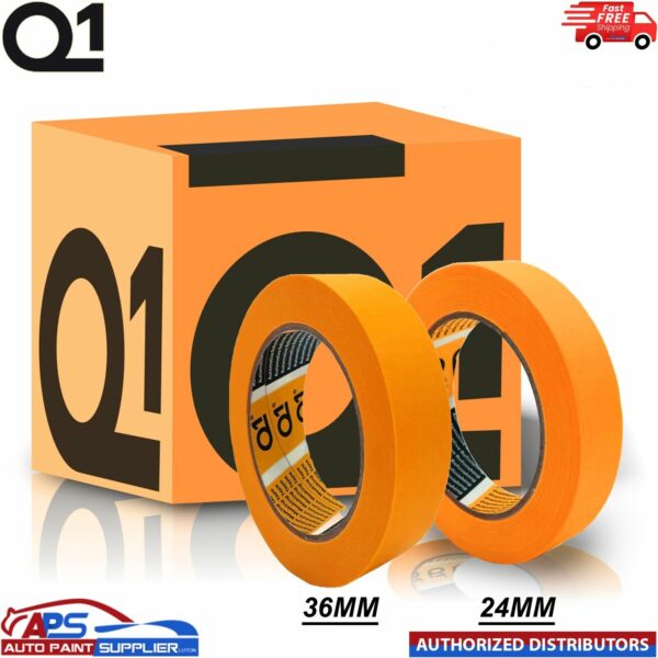Q1 MASKING TAPE 24/36mm ROLLS PAINTER PAINTING AUTOMOTIVE EASY TEAR Model: Q1 MASKING TAPE
