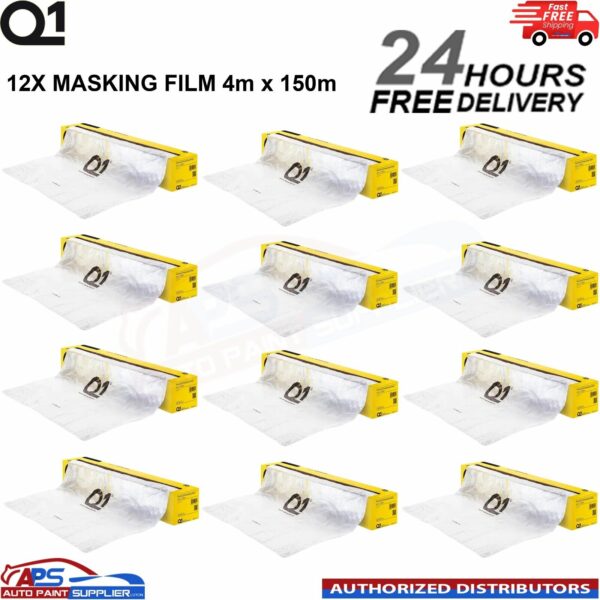 12x Q1 MASKING FILM SHEETING ROLL 4M X 150M PREMIUM AUTOMOTIVE PAINT PROTECTON Model: PF024