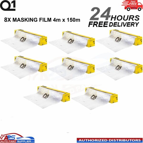 8x Q1 MASKING FILM SHEETING ROLL 4M X 150M PREMIUM AUTOMOTIVE PAINT PROTECTON Model: PF024