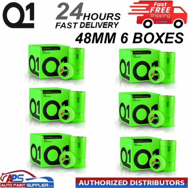 Q1 GREEN MASKING TAPE HIGH PERFORMACE - Box of 6" 48mm x 50m - FAST DELIVERY Model: HPG48X5