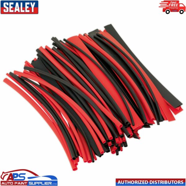 Heat Shrink Tubing HST200BR Sealey 100pc 200mm Heat Shrink Tubing - Black & Red Model: HST200BR