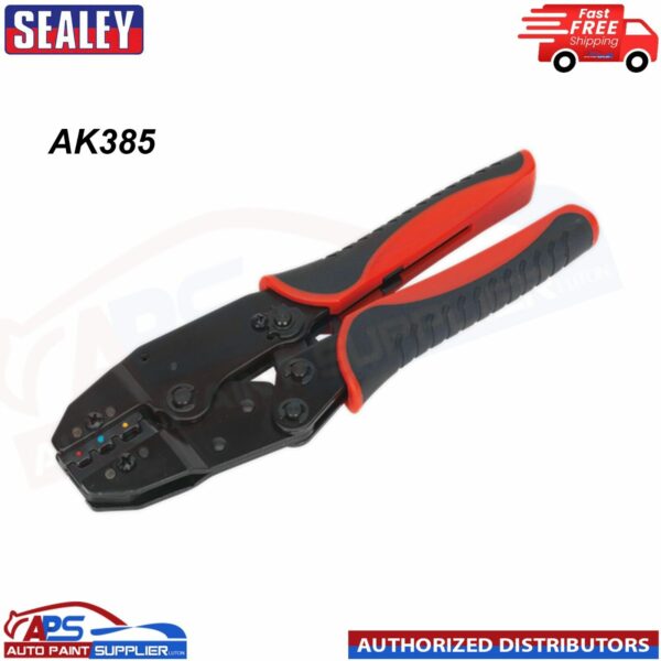 Sealey AK385 Ratchet Terminal Crimping Plier Crimper Electricians Tool Insulated Model: AK385