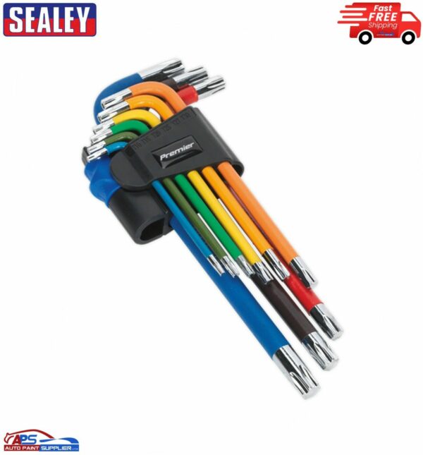 Sealey AK7193 Premier Long TRX Star TORX Key Set 9PC Colour Coded Model Sealey AK7193