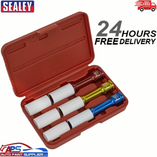 Sealey Alloy Wheel Long Reach Impact Socket Set 3pc 1/2"Sq Drive - SX031D Model: SX031D