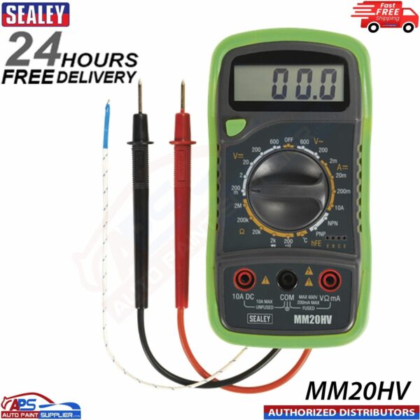 Sealey MM20HV 8-Function Hi-Vis Digital Multimeter with Thermocouple Model: MM20HV