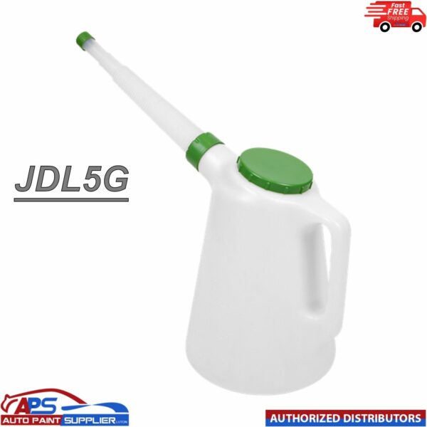 Sealey Oil Container with Green Lid & Flexible Spout 5L Fluid Measuring Jug Model: JDL5G