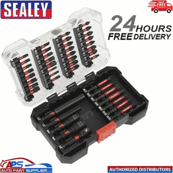 Sealey Power Tool Bit Set Premier 44pc Impact Grade Drill Screwdriver Case Model: AK8280