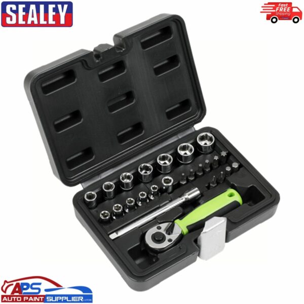 Sealey S01233 Socket Set 25pc 1/4"Sq Drive - Metric Model: S01233