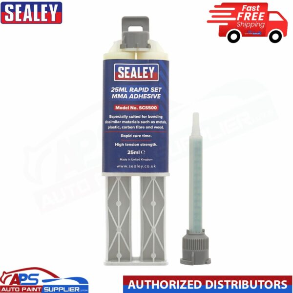 Sealey 25ml Rapid Set MMA Adhesive High Tension Strength SCS500 Model: SCS500