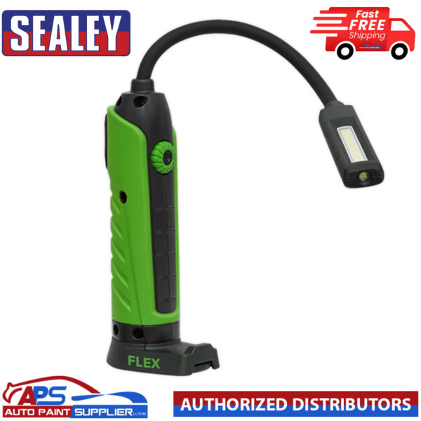 Sealey LEDFLEXG Flexi Rechargeable Green Inspection Lamp Li-ion 1 COB + 1 LED Model LEDFLEXG