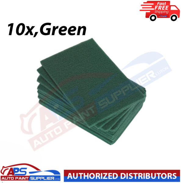 10 x Green Scotchbrite Scuff Scotch Finishing Preparation Hand Pads Model Scotchbrite