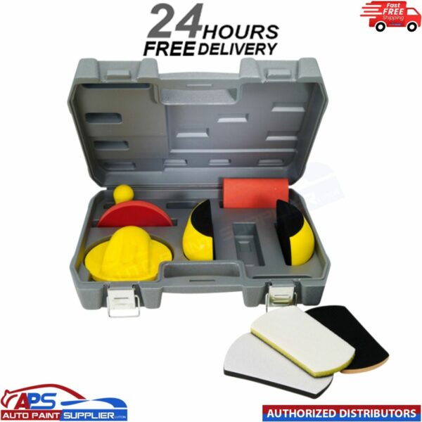 SANDING BLOCK KIT Case For Detailing Car Body Work Repair Hook & Loop, 9 Pcs Set Model: FMT5530