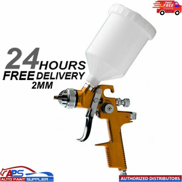 HVLP Car Paint Tool Air Spray gun 600ml Paint BB2 2mm Nozzle 1/4 inch Gold Model: Q0EXNZU3MW