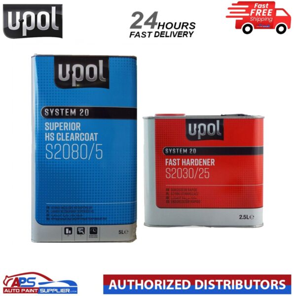 UPOL SUPERIOR HS CLEARCOAT S2080/5 5L -WITH 2.5L S2030/25 FAST HARDENER 7.5L KIT Model S2080+S2030