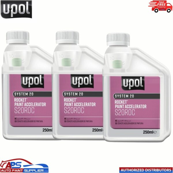 3x Upol Rocket Paint Accelerator 250ml Bottle System 20 2OROC Model: S20ROC/S