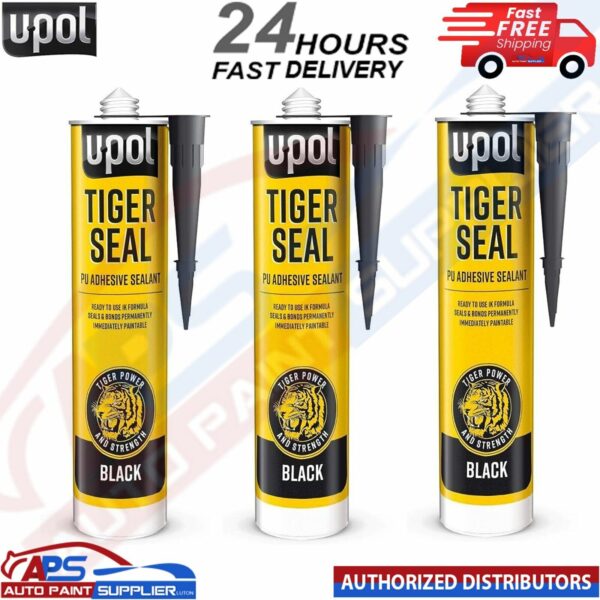 3x U-POL TIG/NB TIGER SEAL BLACK Sealant and Adhesive 310ML -FAST DELIVERY Model: TIG/NB