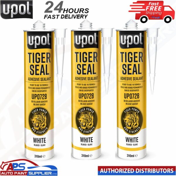3x U-POL TIG/NB TIGER SEAL WHITE Sealant and Adhesive 310ML -FAST DELIVERY Model: TIG/NB