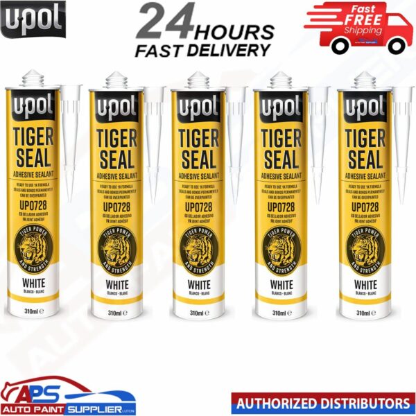 5x U-POL TIG/NB TIGER SEAL WHITE Sealant and Adhesive 310ML -FAST DELIVERY Model: TIG/NB