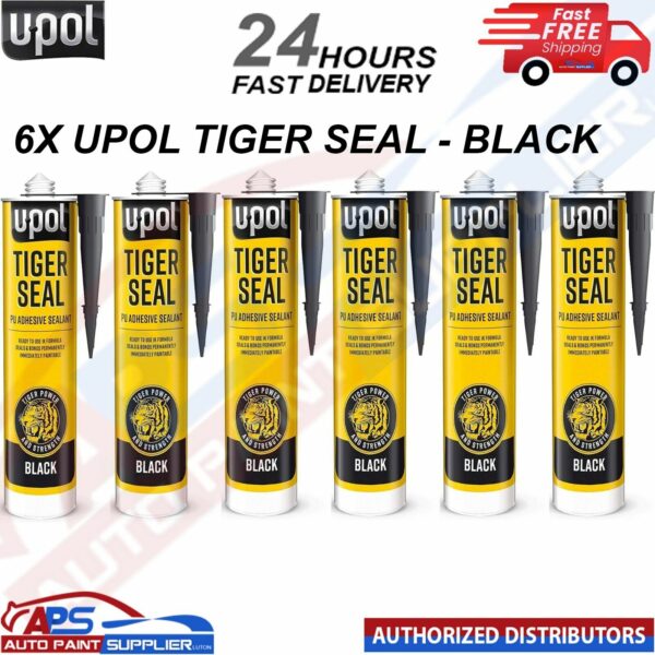6x U-POL TIG/NB TIGER SEAL BLACK Sealant and Adhesive 310ML -FAST DELIVERY Model: TIG/NB