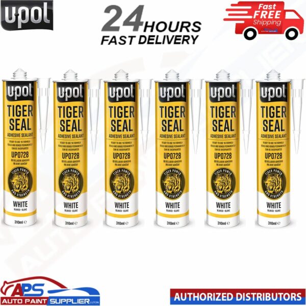 6x U-POL TIG/NB TIGER SEAL WHITE Sealant and Adhesive 310ML-FAST DELIVERY Model: TIG/NB