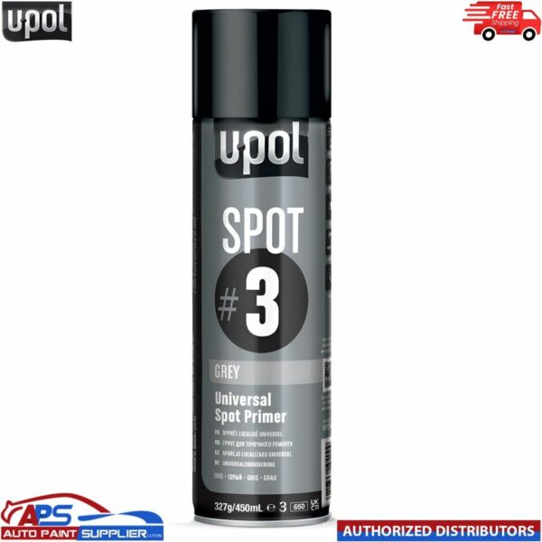 1 X UPOL SPOT 3 UNIVERSAL SPOT PRIMER AEROSOL 450ML - U-POL RUB THROUGH Model: SPOT3