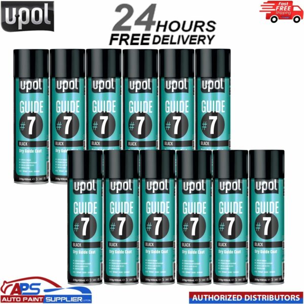 12x Upol Guide #7 Dry Guide Coat Dry Or Wet Filler Paint Defect Aerosol - 450ml Model: GUIDE/AL