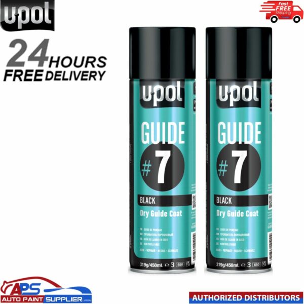 2x Upol Guide #7 Dry Guide Coat Dry Or Wet Filler Paint Defect Aerosol - 450ml Model: GUIDE/AL